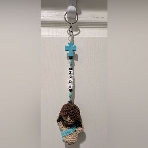 The Chosen Themed Jesus “Soon” Key Chain/Dangle. Handmade Amigurami Figure